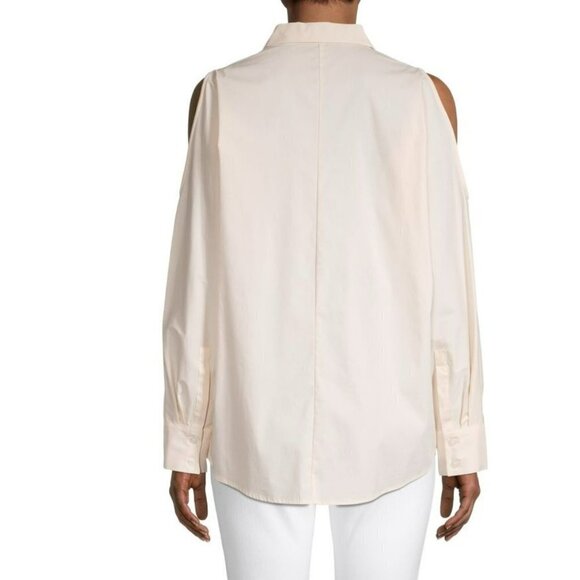 Dkny Cold-Shoulder Collard Shirt Soft Blush Button Down - Picture 2 of 4